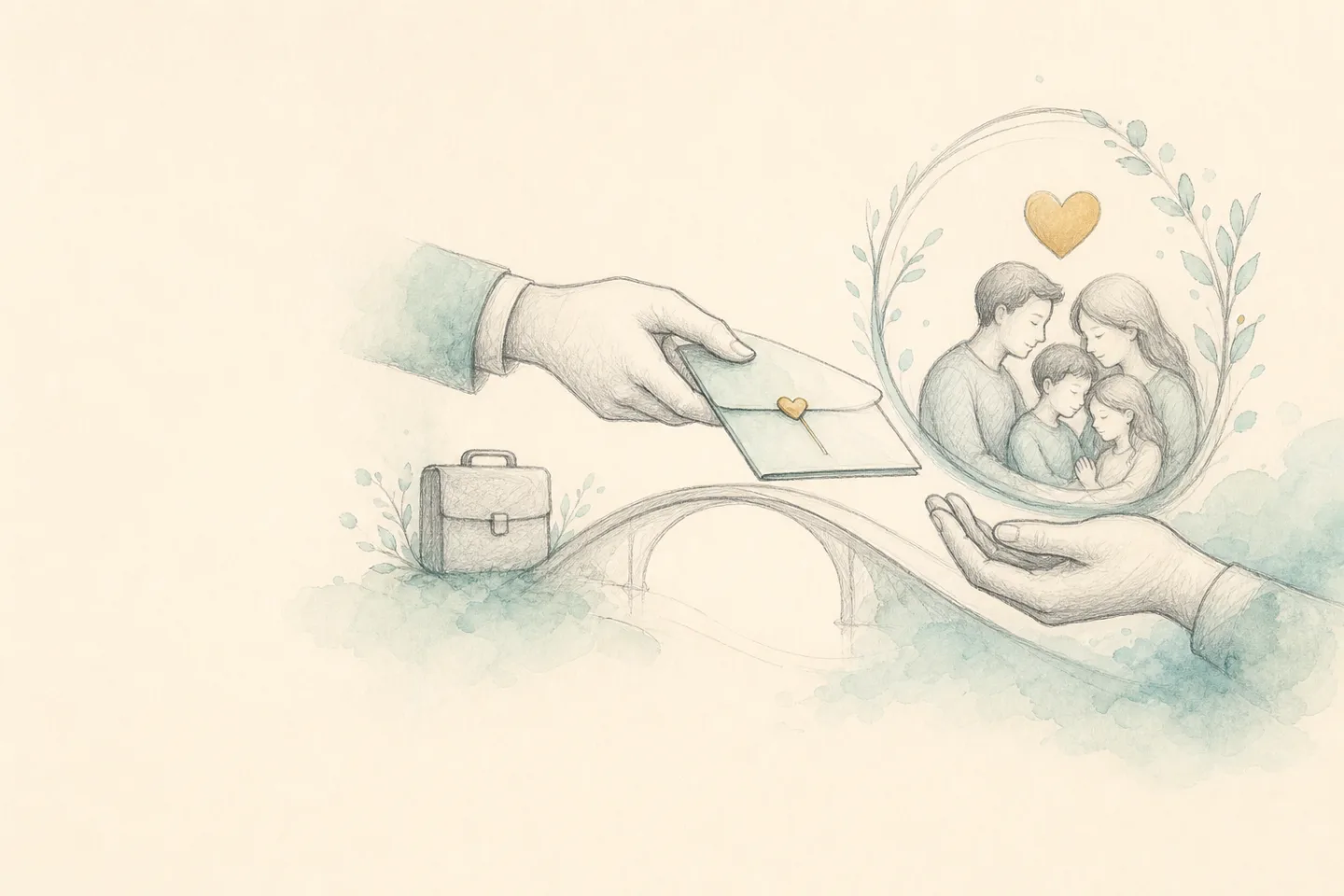 Hand-drawn illustration for Corporate Bereavement Support