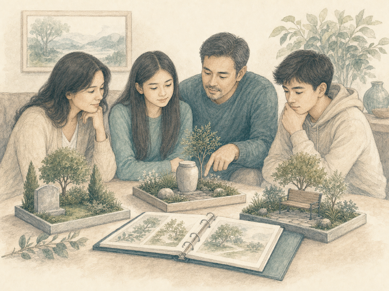 Illustration: Choose burial, cremation or another route